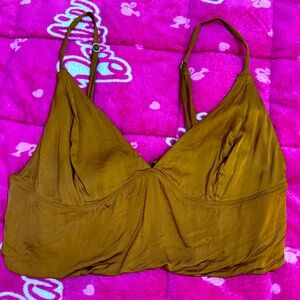 Medium orange/brown silk bralette